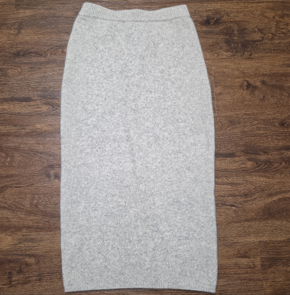 Joseph Gray Thick Brushed Cashmere Luxe Midi Skirt M